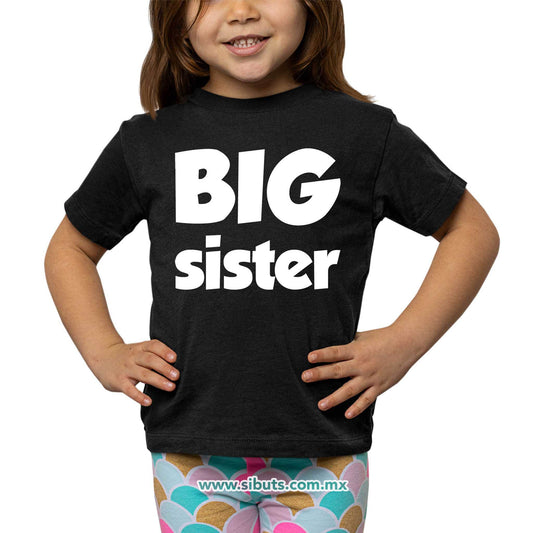 Playera Niña Big Sister Hermana Mayor