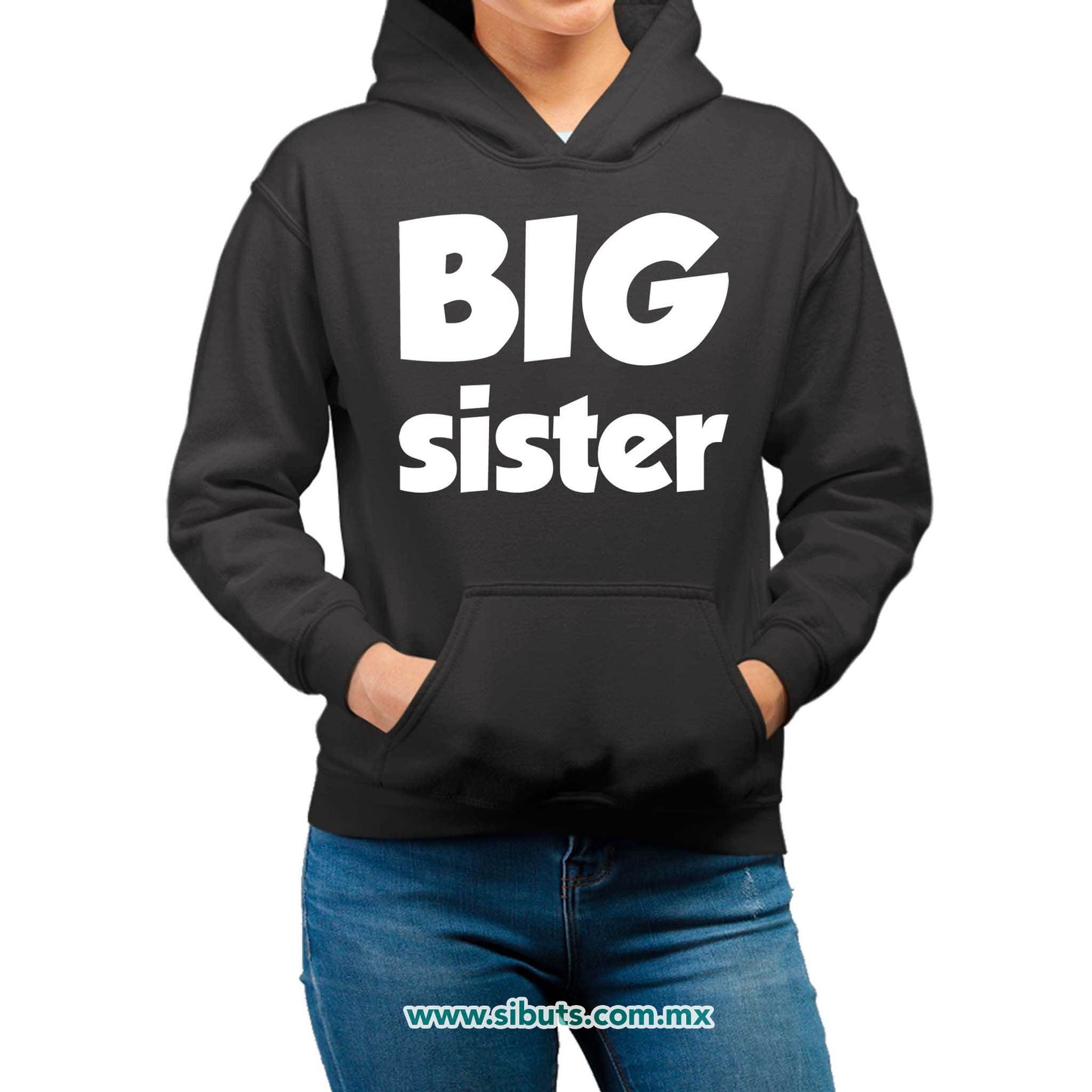 Sudadera Mujer Gorro Big Sister Hermana Mayor