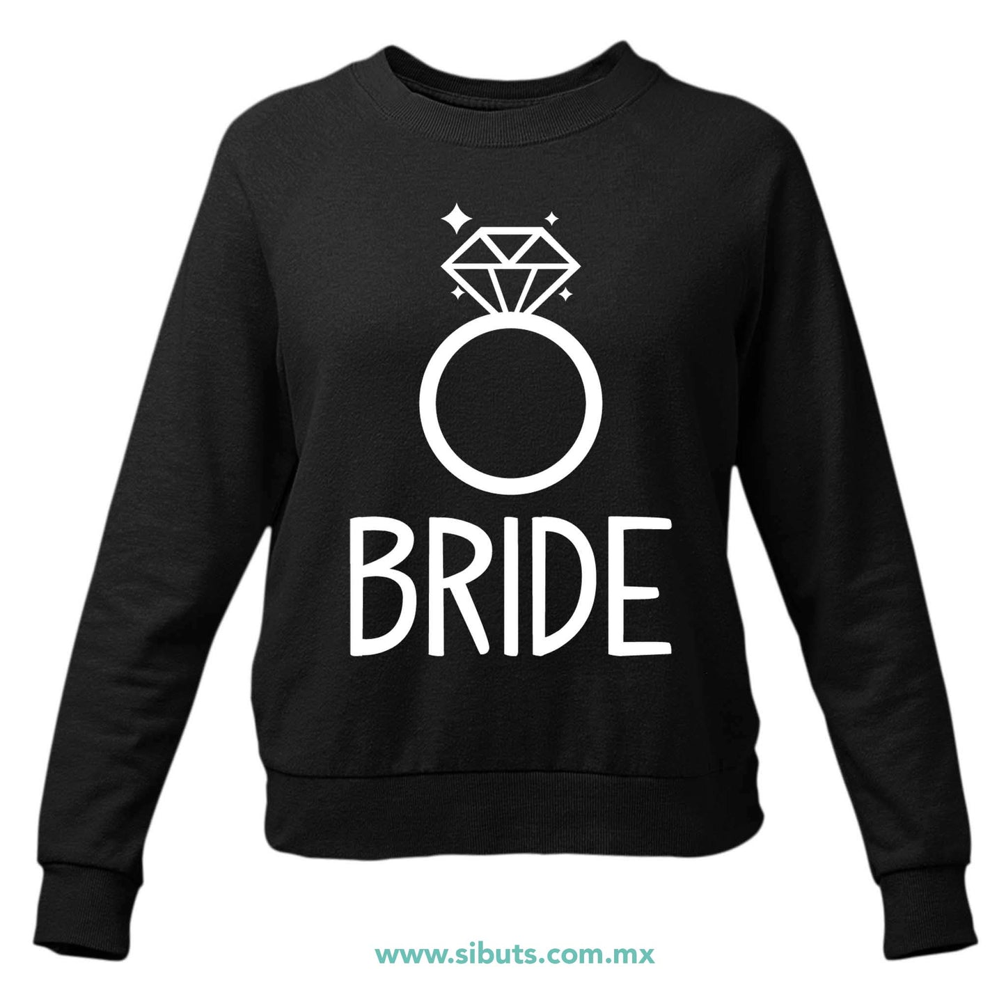 Sudadera Mujer Cuello Redondo Despedida De Soltera Bride Anilo Boda Novia