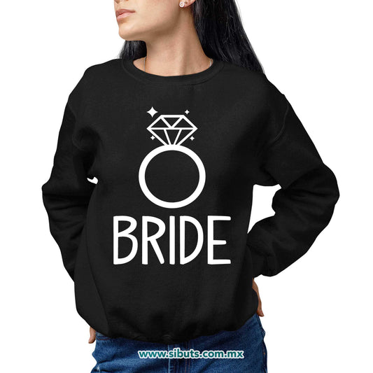 Sudadera Mujer Cuello Redondo Despedida De Soltera Bride Anilo Boda Novia