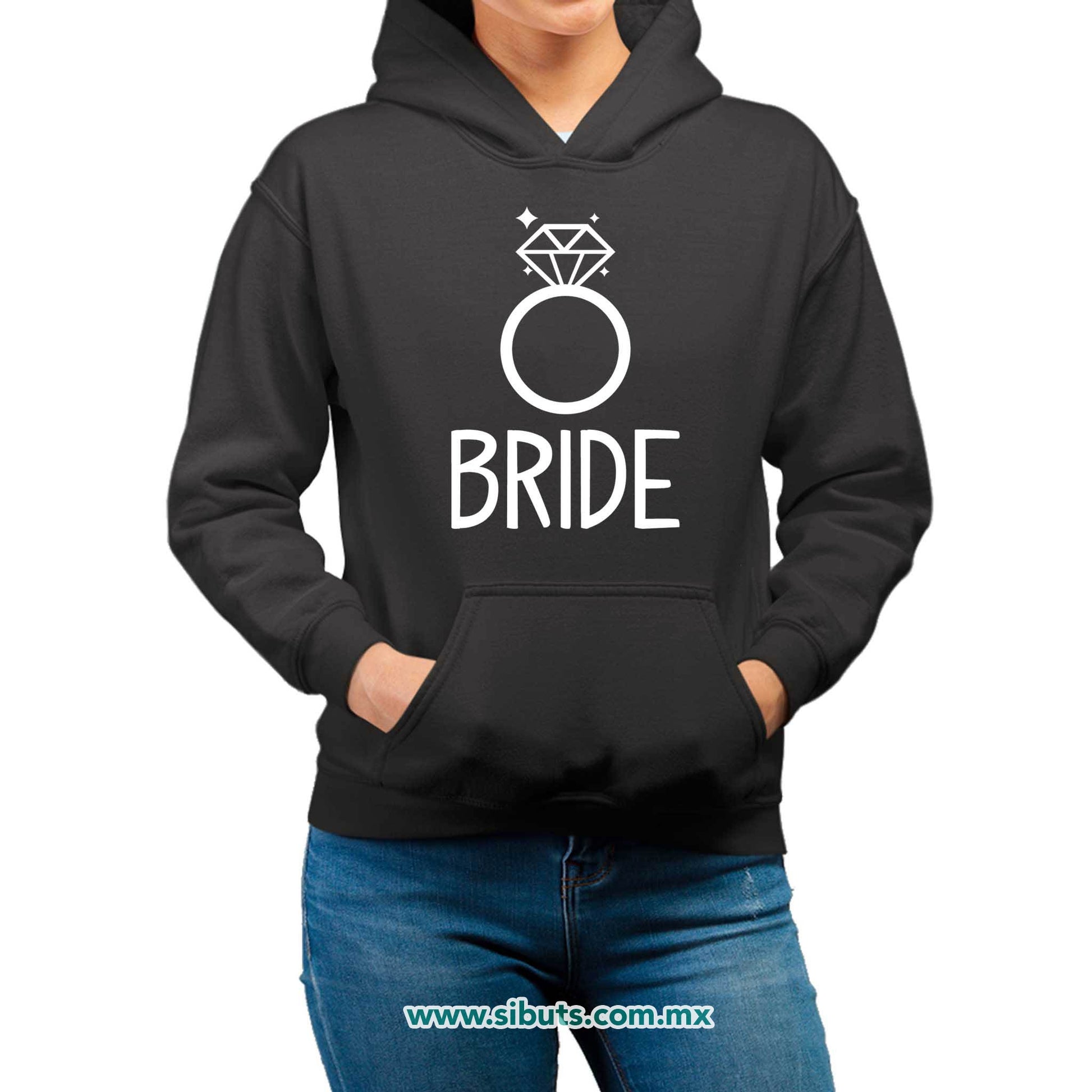 Sudadera Mujer Gorro Despedida De Soltera Bride Anilo Boda Novia