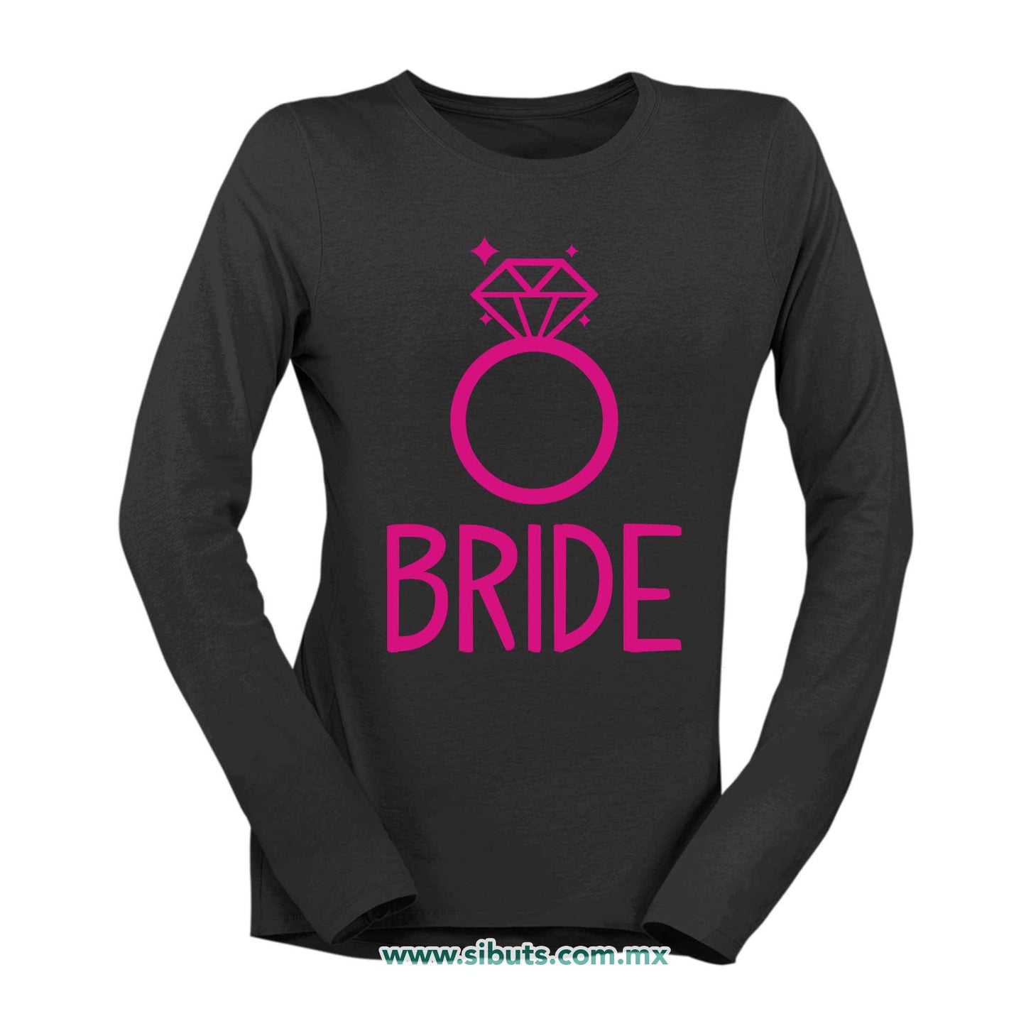 Playera Mujer Manga Larga Despedida De Soltera Bride Anilo Boda Novia