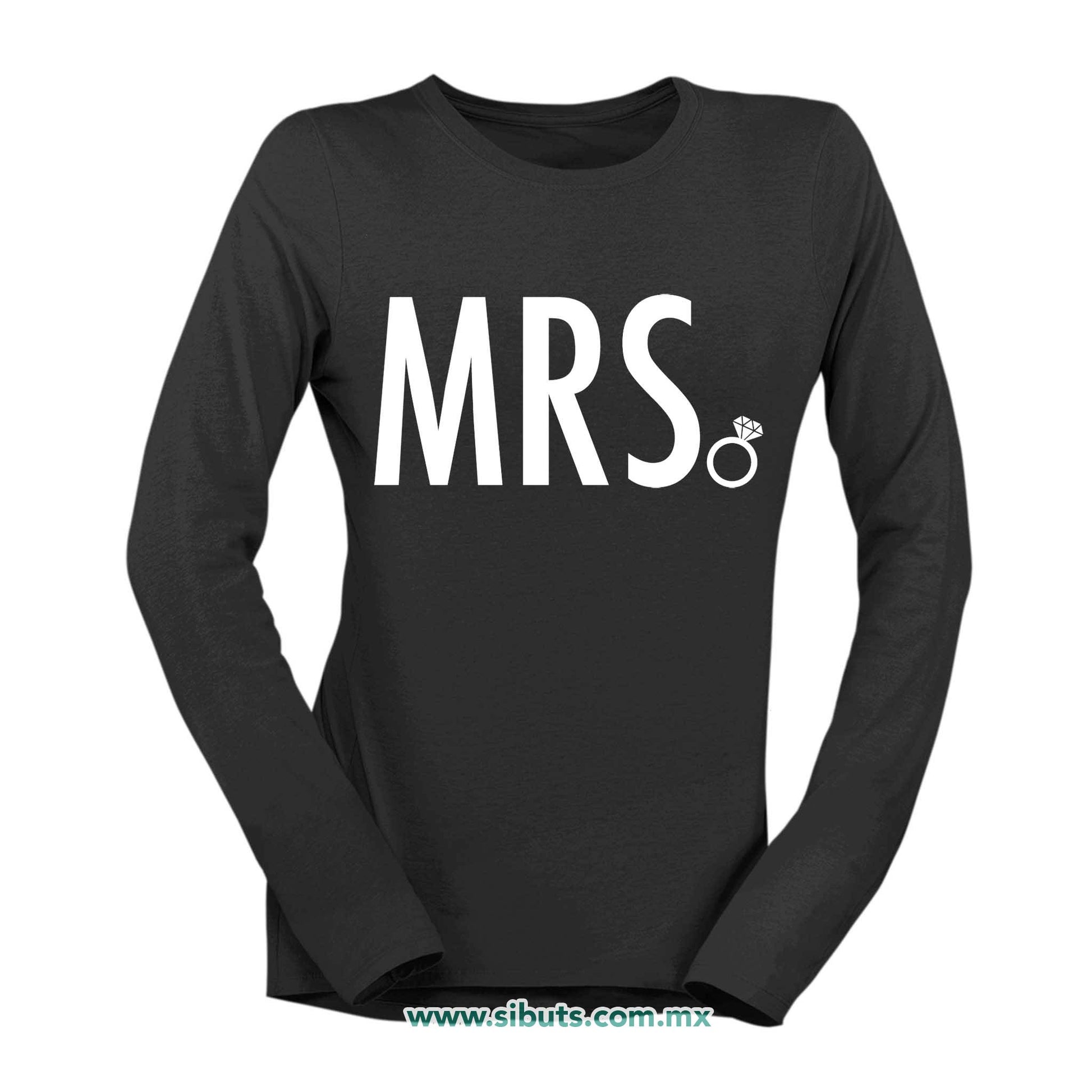 Playera Mujer Manga Larga Despedida De Soltera Bride MRS Novia