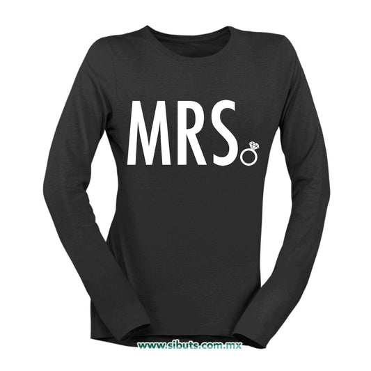 Playera Mujer Manga Larga Despedida De Soltera Bride MRS Novia