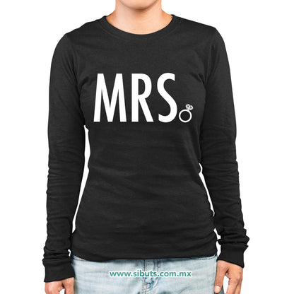 Playera Mujer Manga Larga Despedida De Soltera Bride MRS Novia