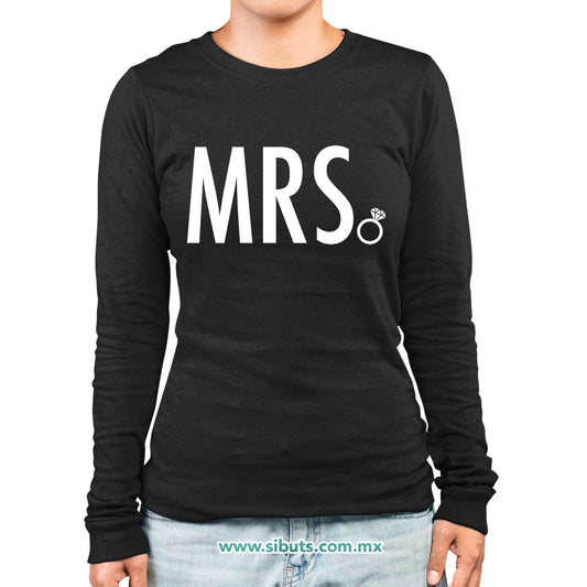 Playera Mujer Manga Larga Despedida De Soltera Bride MRS Novia