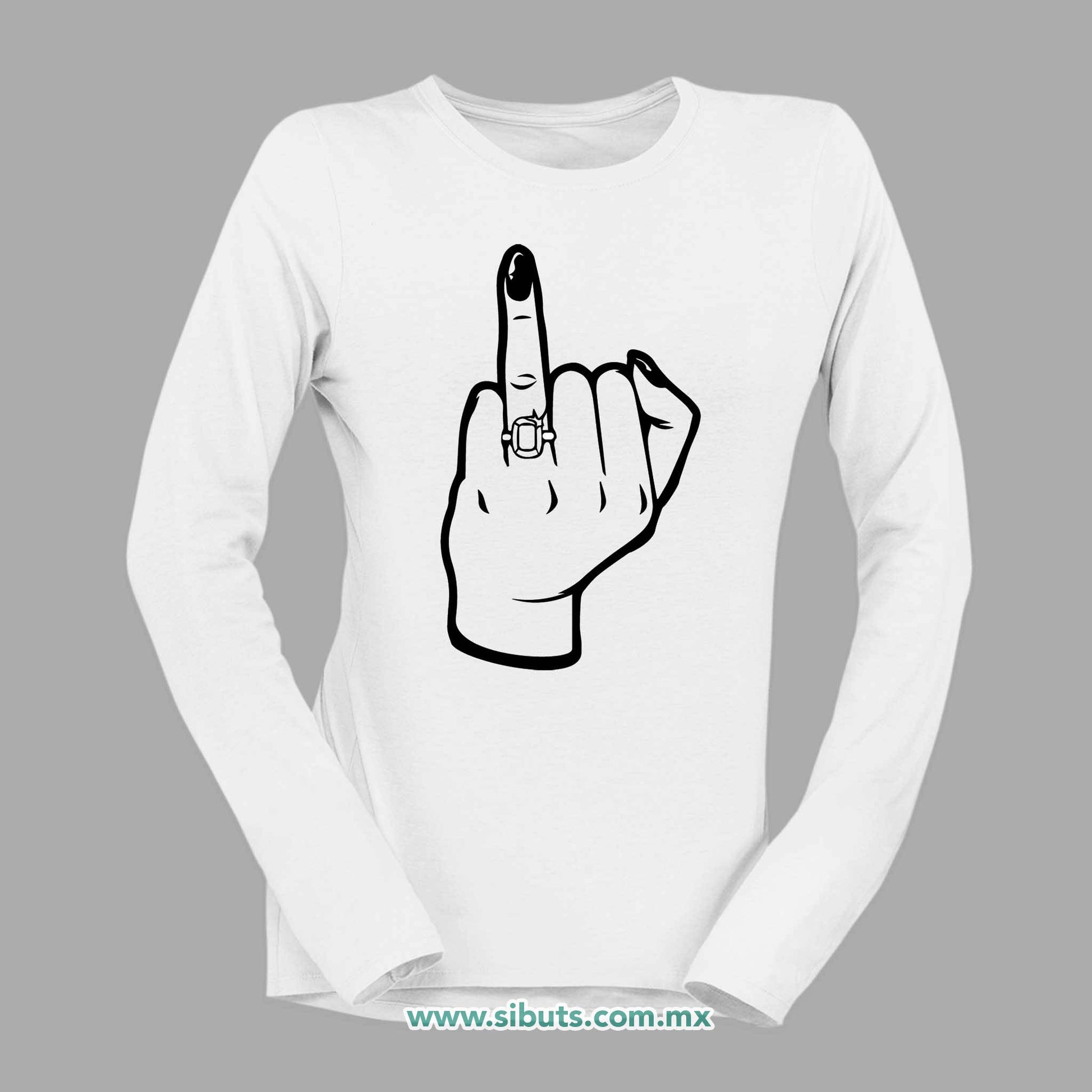 Playera Mujer Manga Larga Bride Squad Novia Anillo Boda Despedida de Soltera