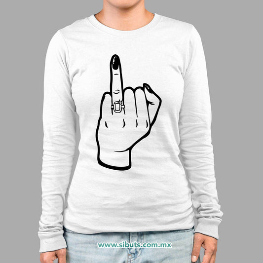 Playera Mujer Manga Larga Bride Squad Novia Anillo Boda Despedida de Soltera