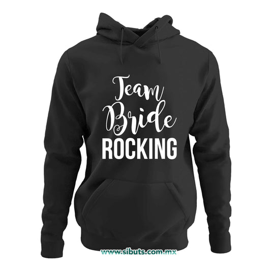 Sudadera Mujer Gorro Despedida De Soltera Team Bride Rocking Boda