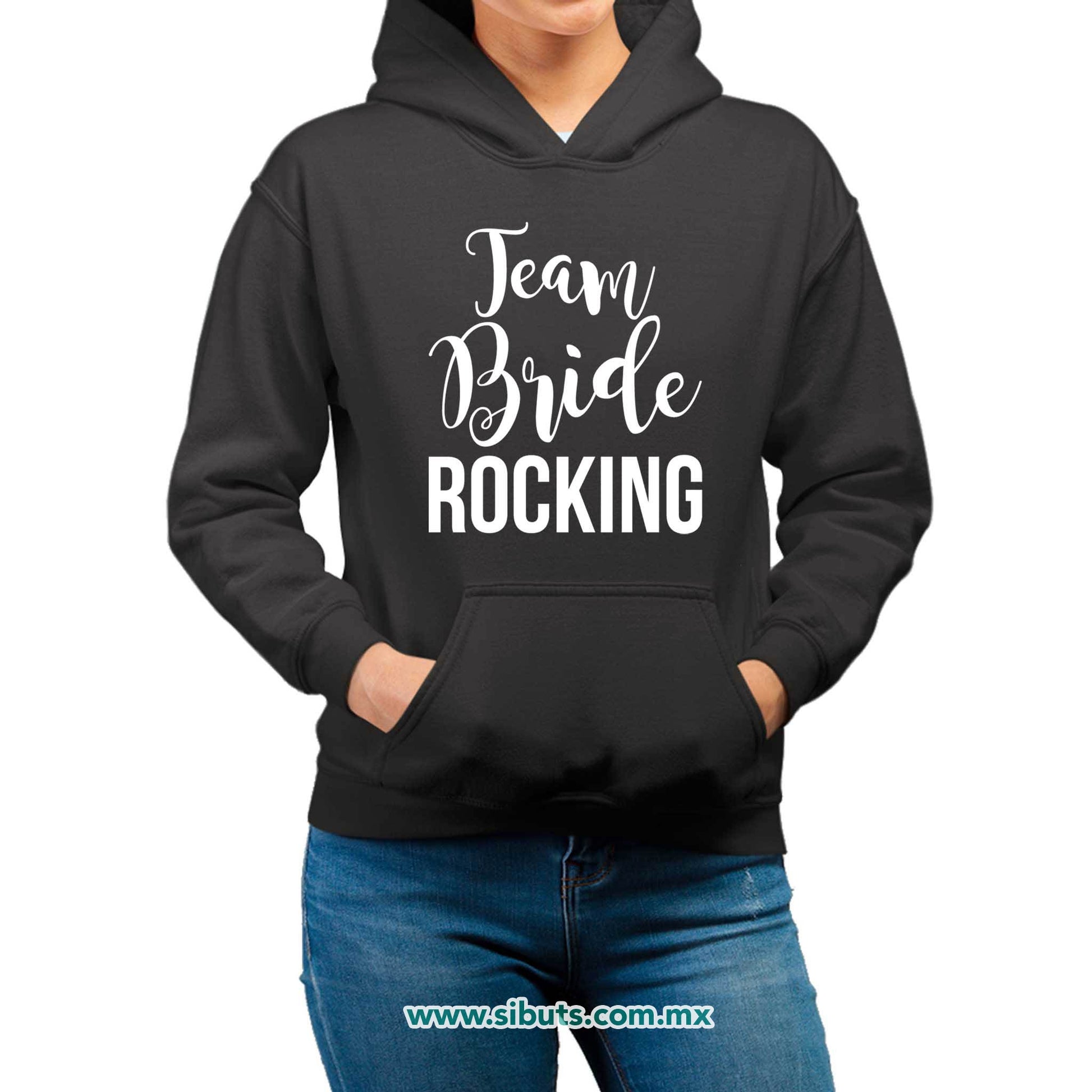 Sudadera Mujer Gorro Despedida De Soltera Team Bride Rocking Boda