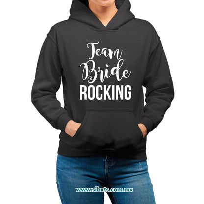 Sudadera Mujer Gorro Despedida De Soltera Team Bride Rocking Boda