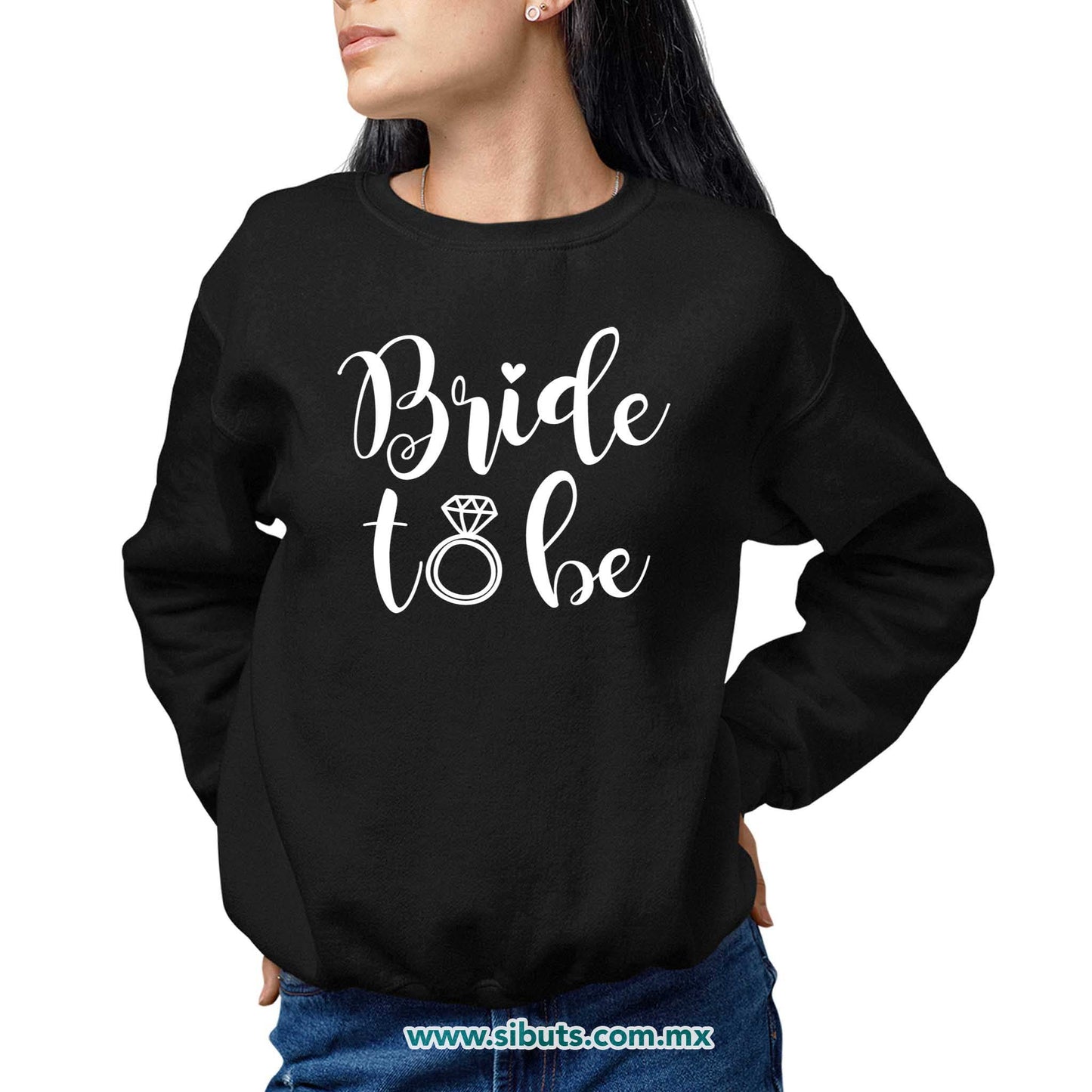 Sudadera Mujer Cuello Redondo Despedida De Soltera Bride To Be Novia Boda