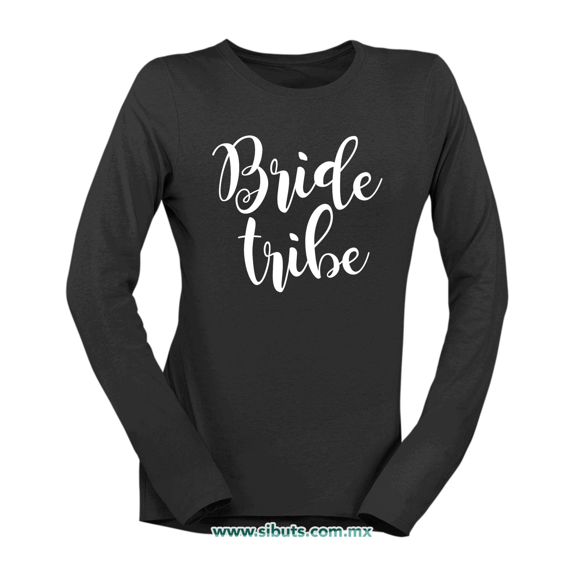 Playera Mujer Manga Larga Despedida De Soltera Bride Tribe Boda Novia