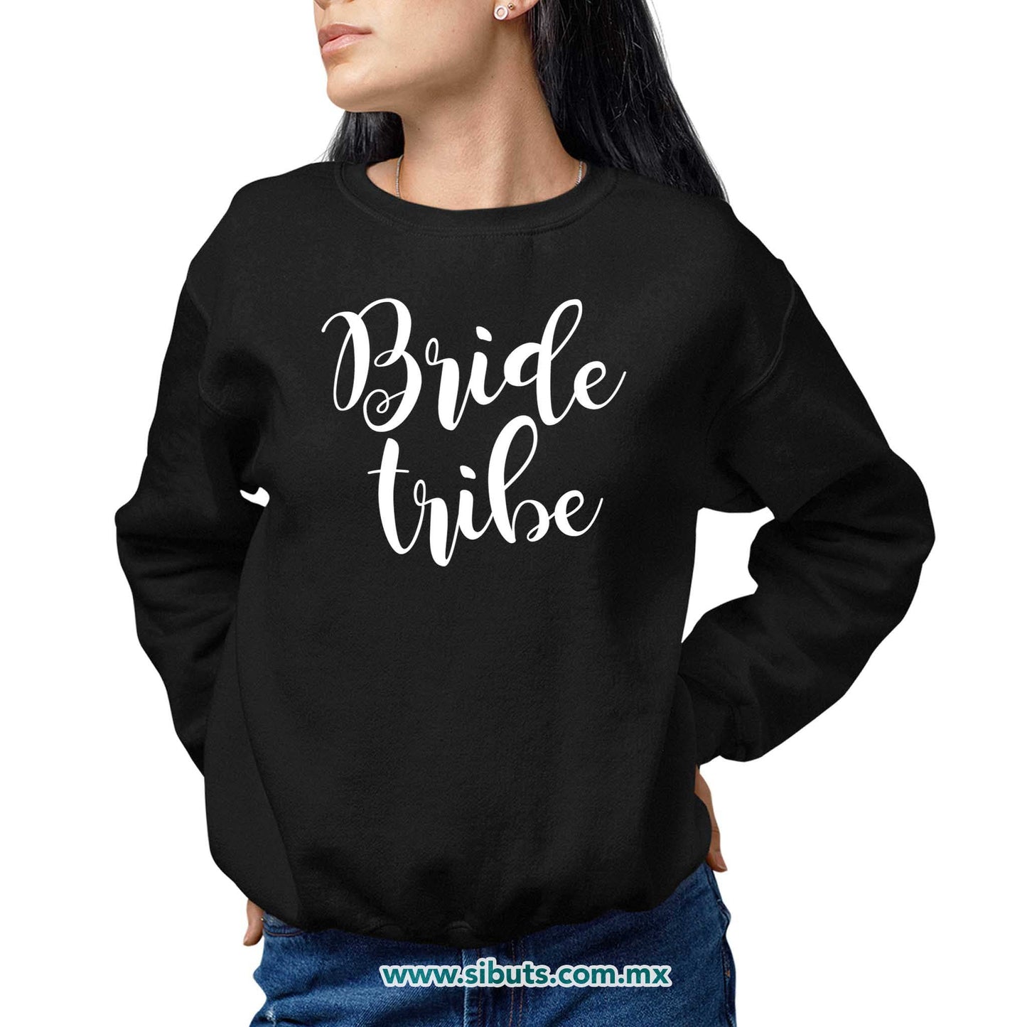Sudadera Mujer Cuello Redondo Despedida De Soltera Bride Tribe Boda Novia