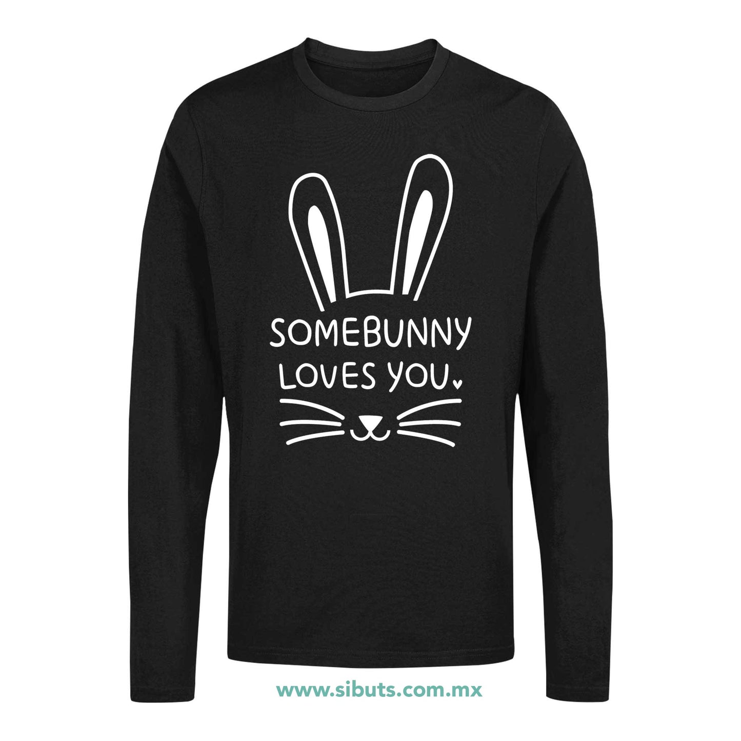 Playera Hombre Manga Larga Conejo Some Bunny Loves You