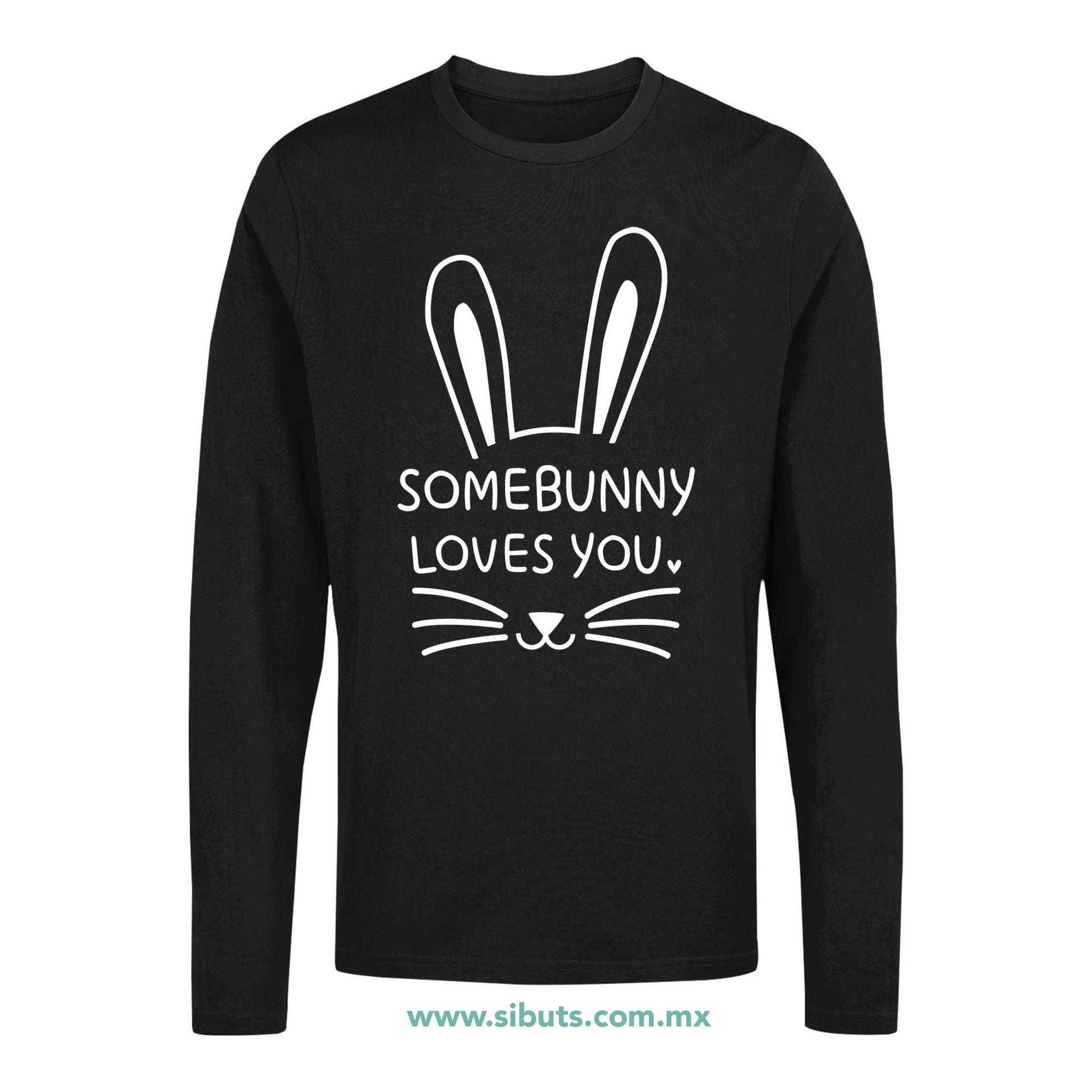 Playera Hombre Manga Larga Conejo Some Bunny Loves You