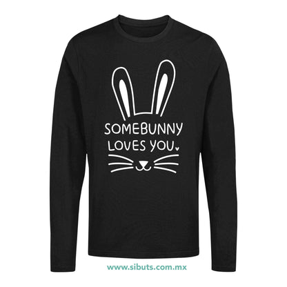 Playera Hombre Manga Larga Conejo Some Bunny Loves You