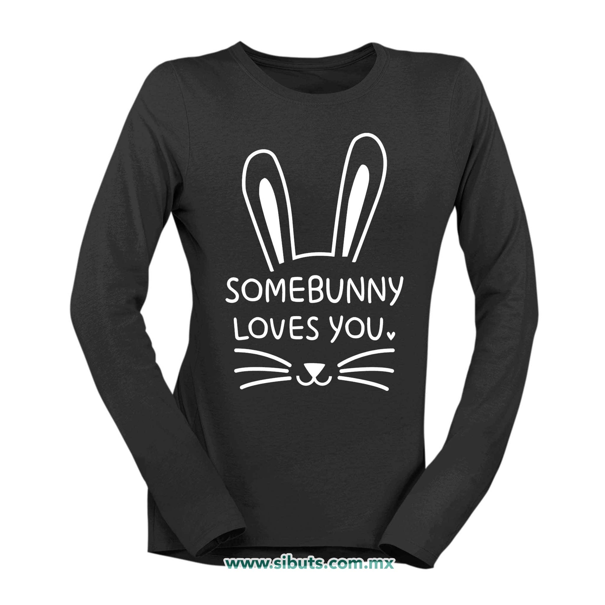Playera Mujer Manga Larga Conejo Some Bunny Loves You