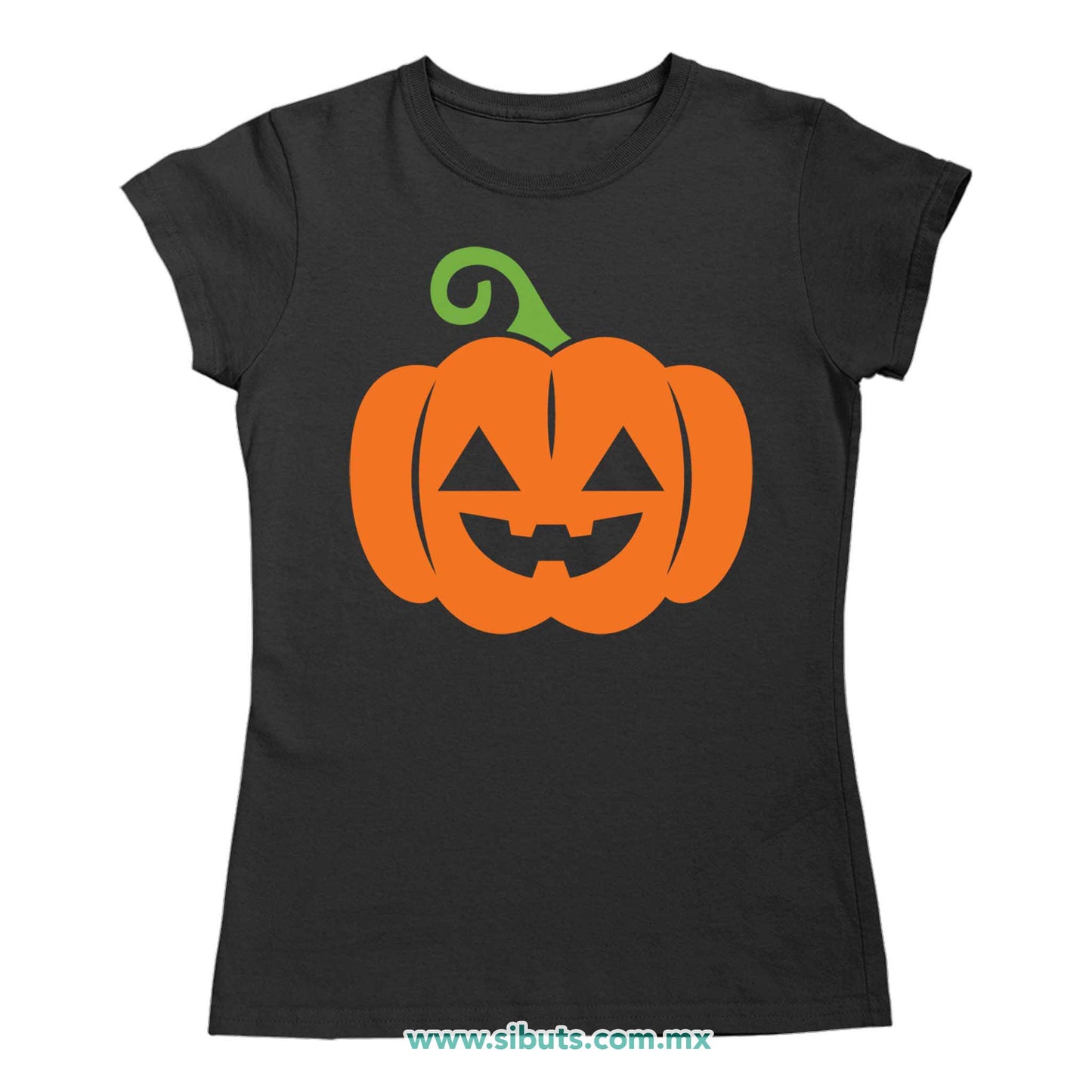 Playera Mujer Halloween Calabaza Naranja