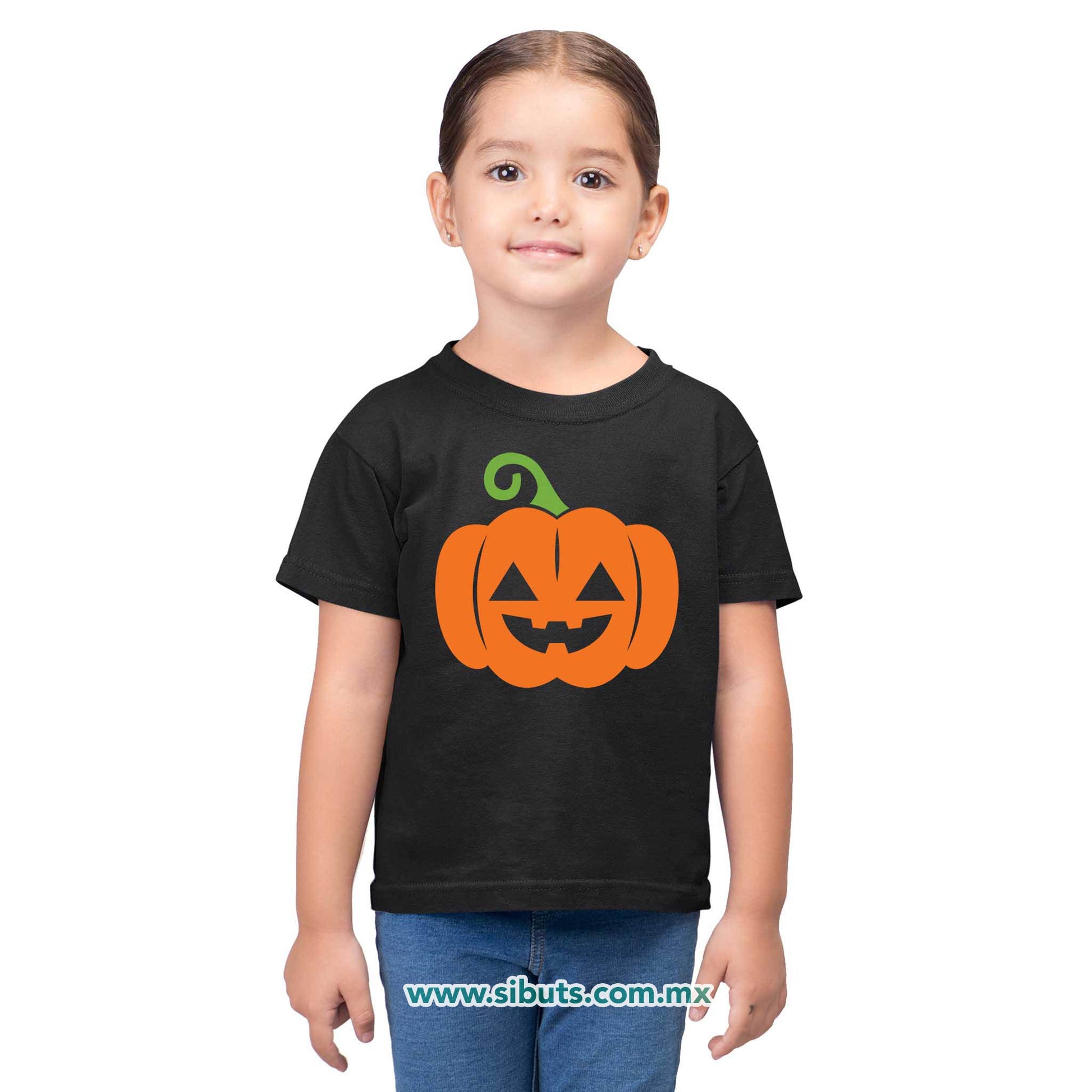 Playera Niño Halloween Calabaza Naranja