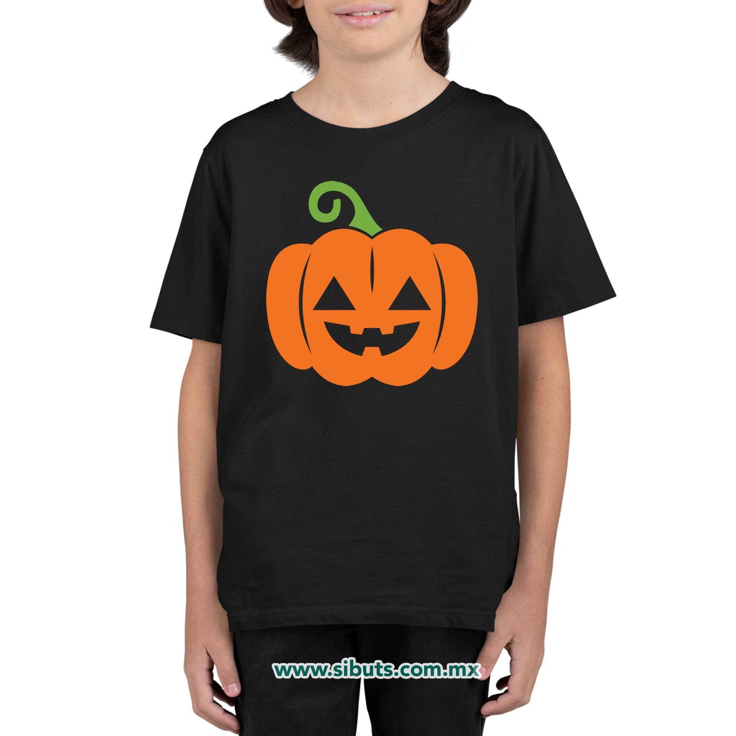 Playera Niño Halloween Calabaza Naranja