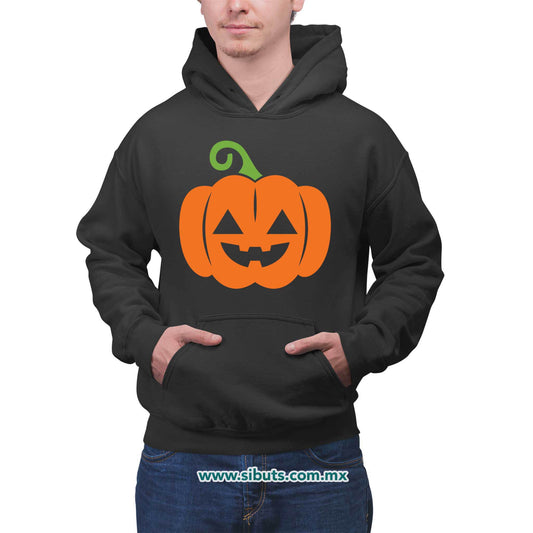 Sudadera Hombre Gorro Halloween Calabaza Naranja