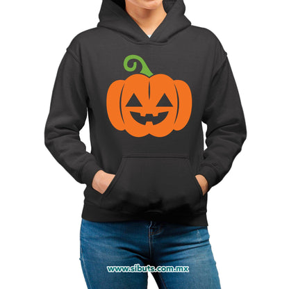 Sudadera Mujer Gorro Halloween Calabaza Naranja
