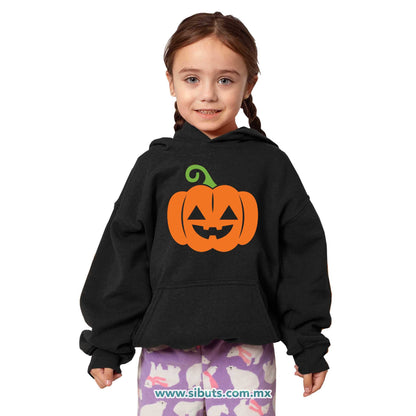 Sudadera Niño Gorro Halloween Calabaza Naranja