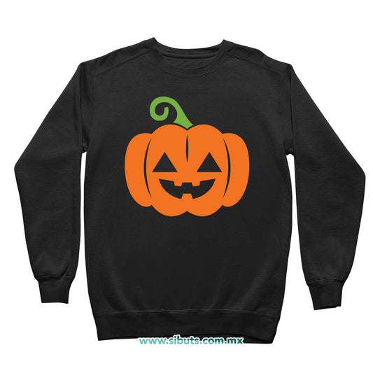 Sudadera Niño Cuello Redondo Halloween Calabaza Naranja