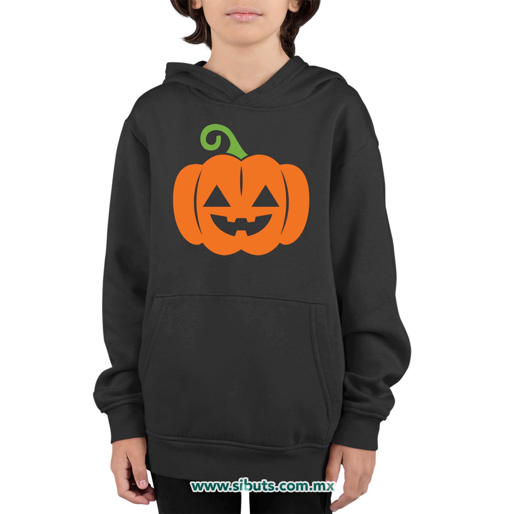 Sudadera Niño Gorro Halloween Calabaza Naranja