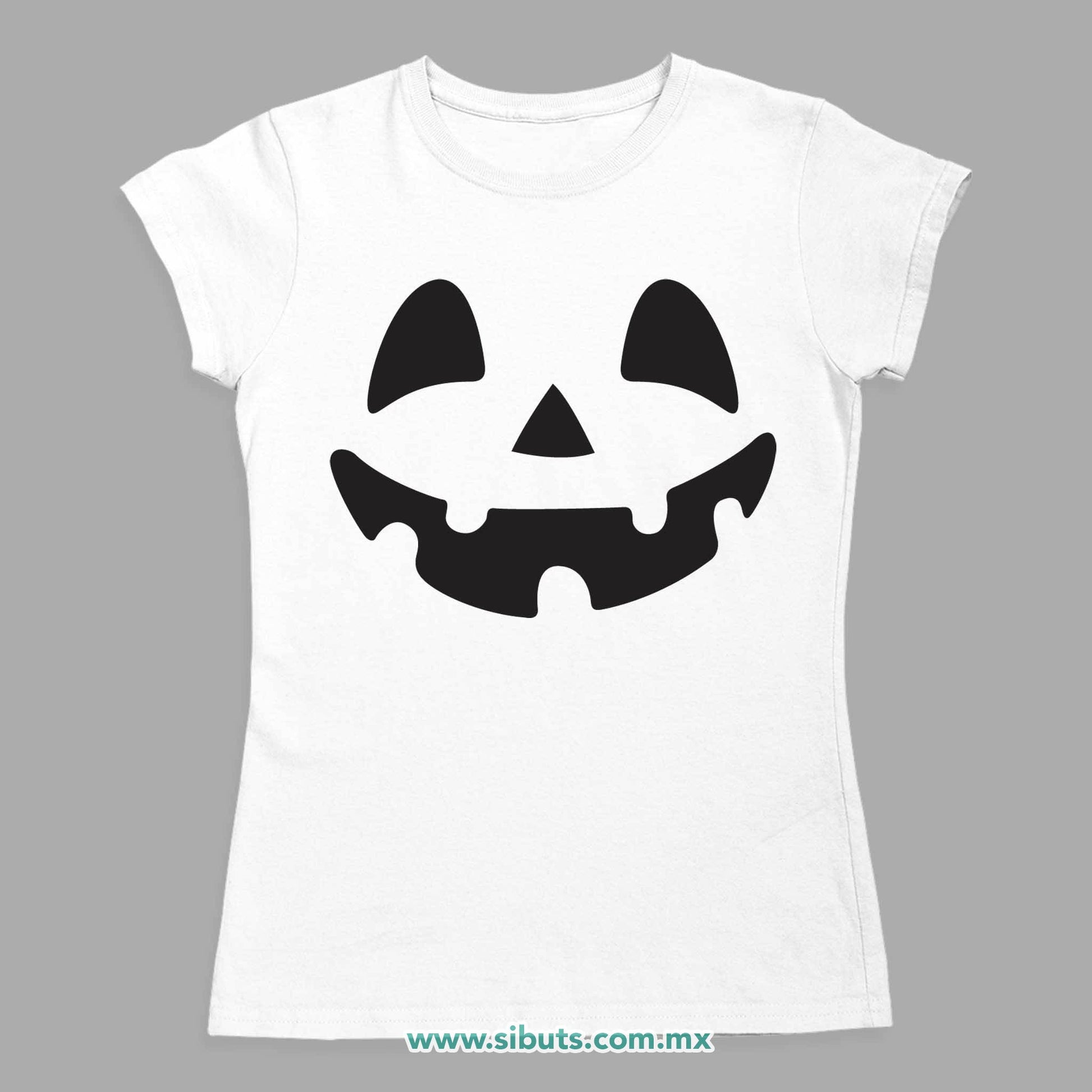 Playera Mujer Halloween Calabaza Feliz