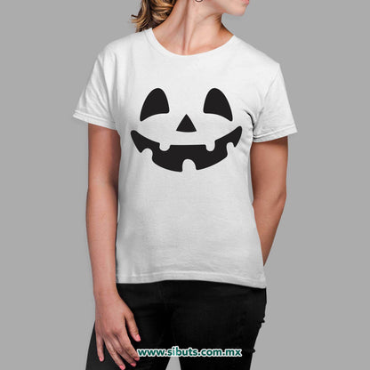 Playera Mujer Halloween Calabaza Feliz