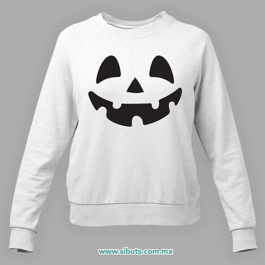 Sudadera Mujer Cuello Redondo Halloween Calabaza Feliz