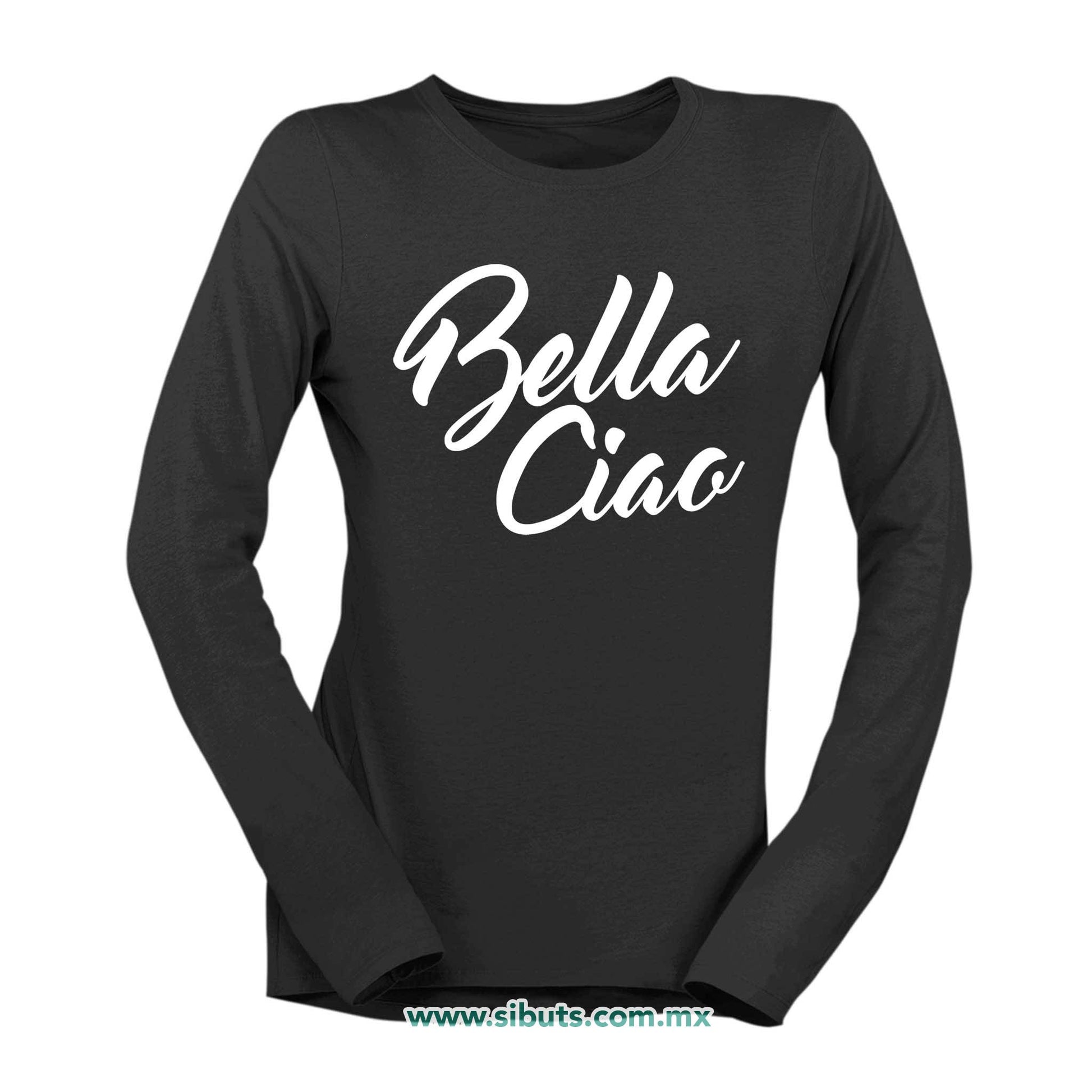 Playera Mujer Manga Larga Casa De Papel Bella Ciao