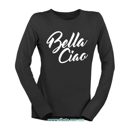 Playera Mujer Manga Larga Casa De Papel Bella Ciao
