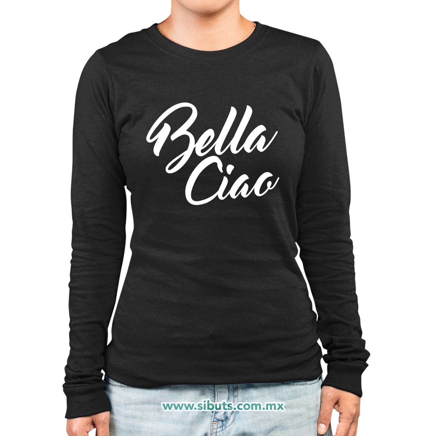 Playera Mujer Manga Larga Casa De Papel Bella Ciao