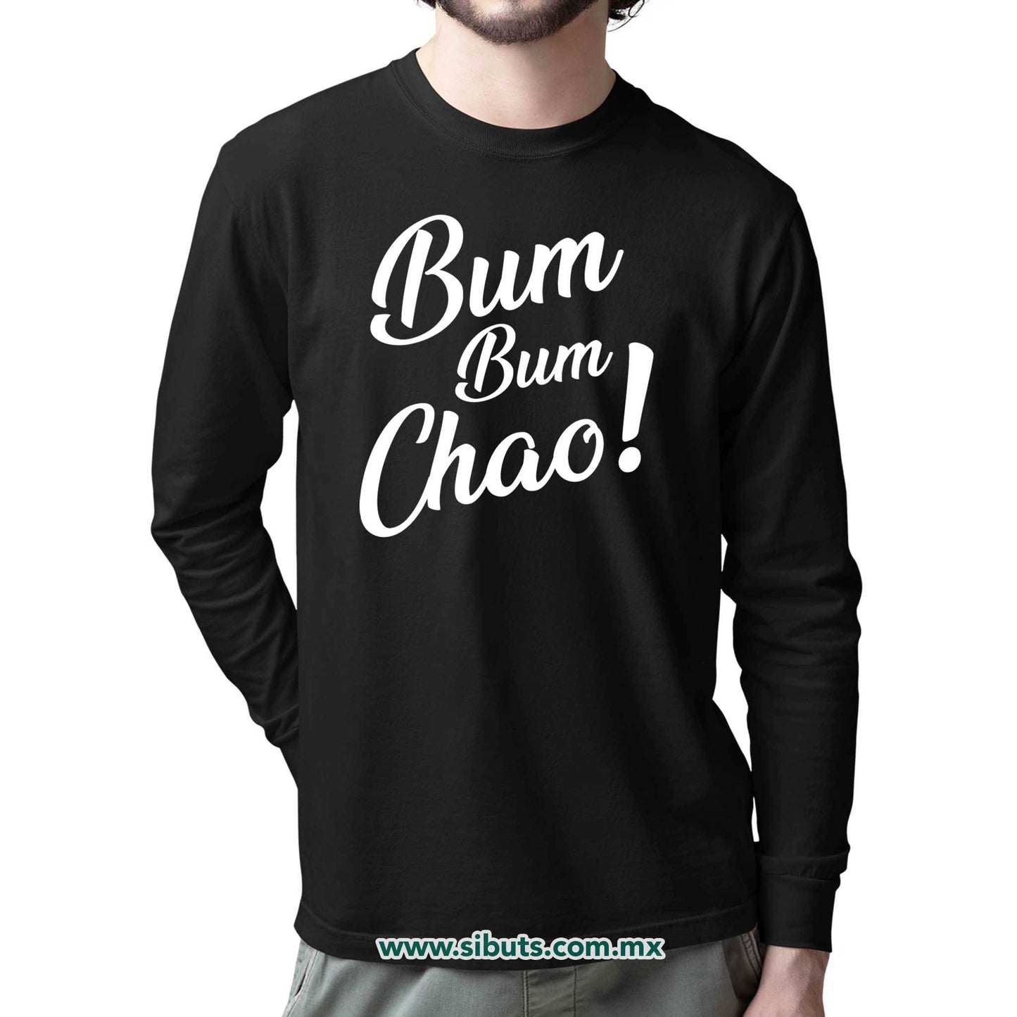 Playera Hombre Manga Larga Bum Bum Chao! Casa Papel