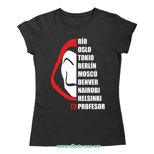 Playera Mujer Nombres Casa Papel