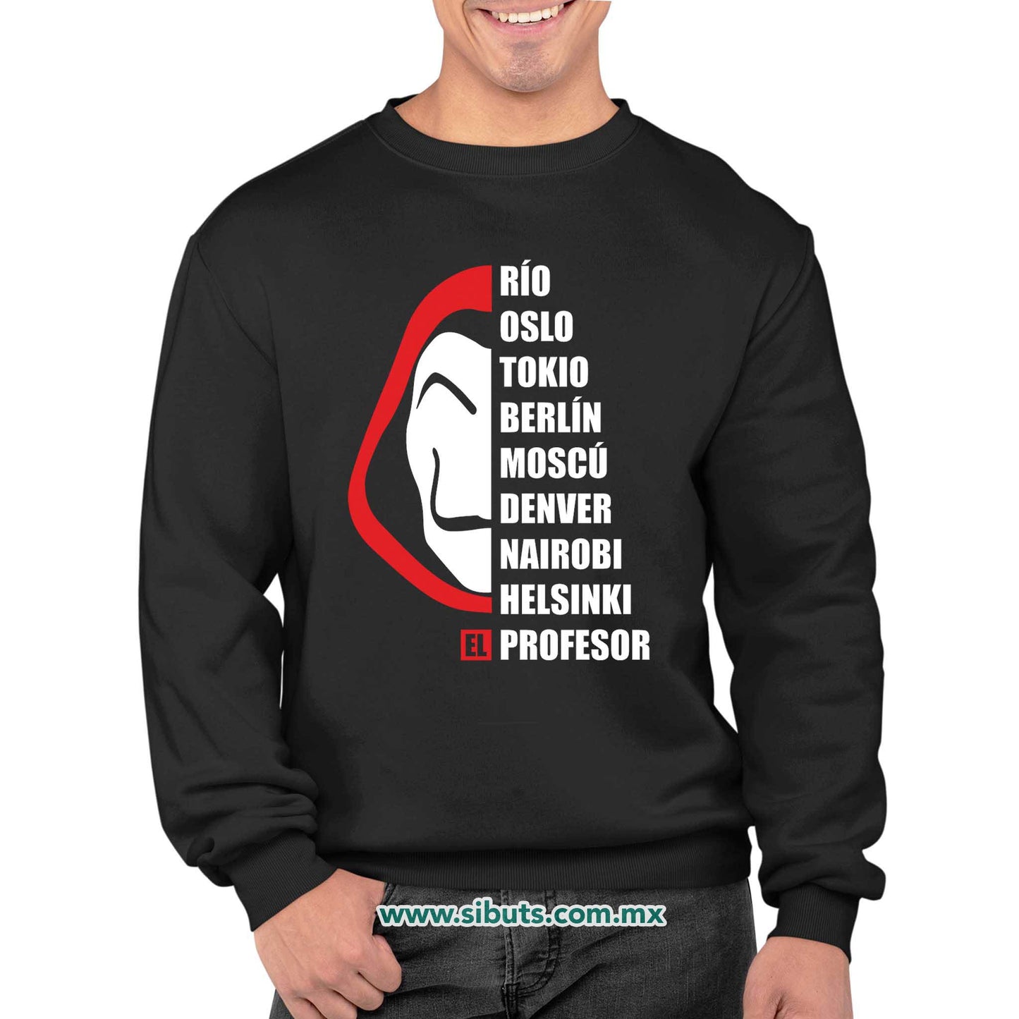 Sudadera Hombre Cuello Redondo Nombres Casa Papel