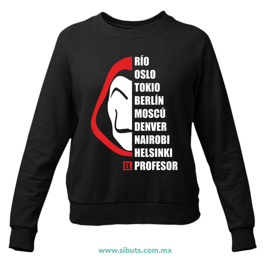 Sudadera Mujer Cuello Redondo Nombres Casa Papel