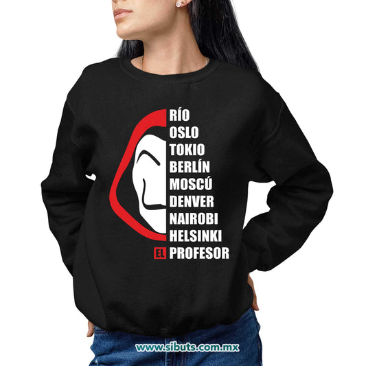 Sudadera Mujer Cuello Redondo Nombres Casa Papel