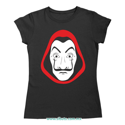 Playera Mujer Máscara Casa Papel