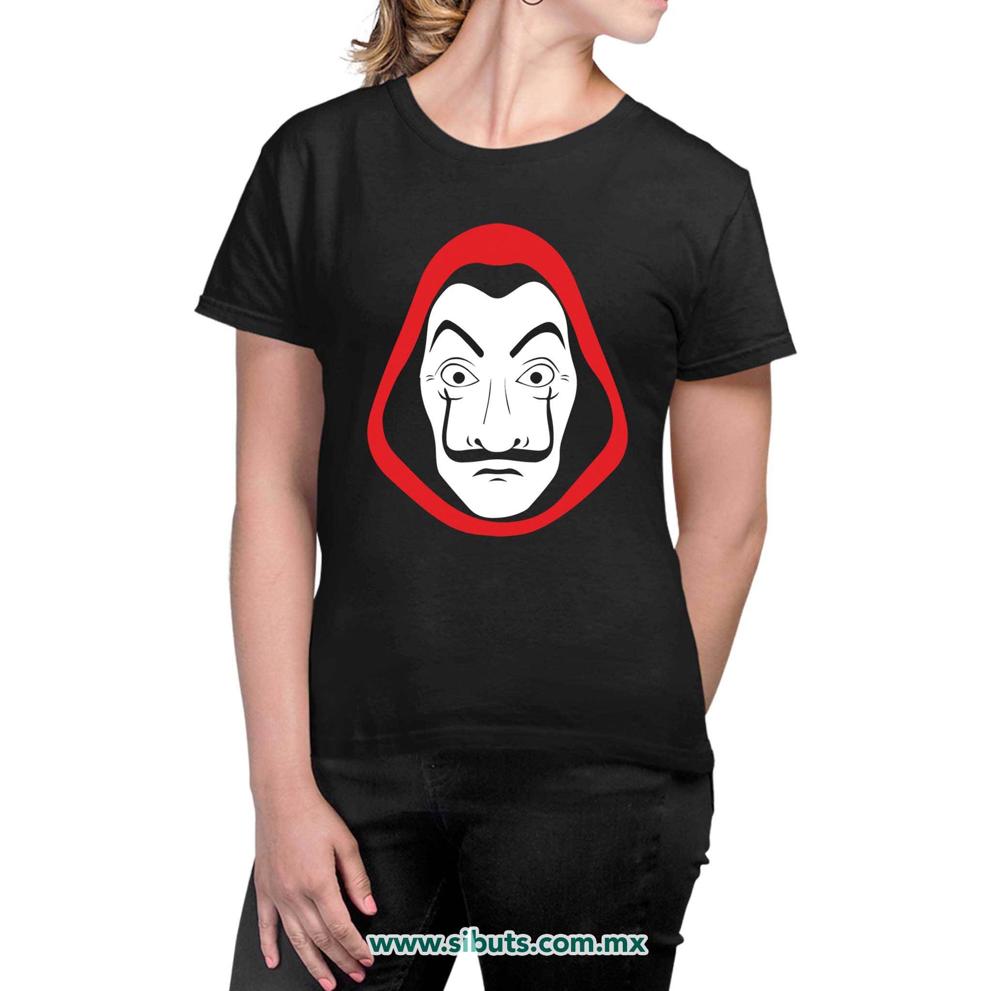 Playera Mujer Máscara Casa Papel