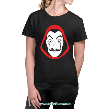 Playera Mujer Máscara Casa Papel