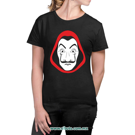 Playera Mujer Máscara Casa Papel