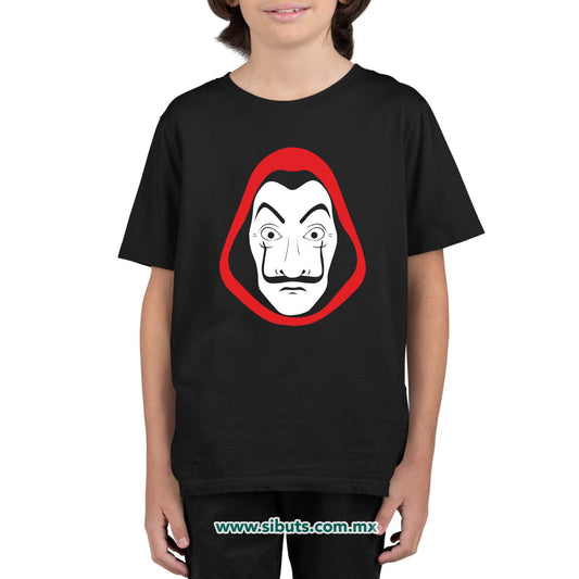 Playera Niño Máscara Casa Papel