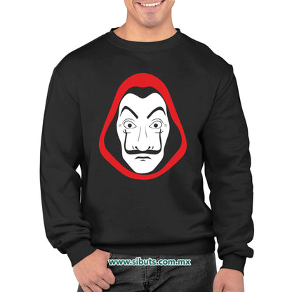 Sudadera Hombre Cuello Redondo Máscara Casa Papel