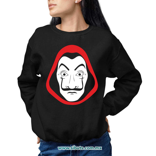 Sudadera Mujer Cuello Redondo Máscara Casa Papel