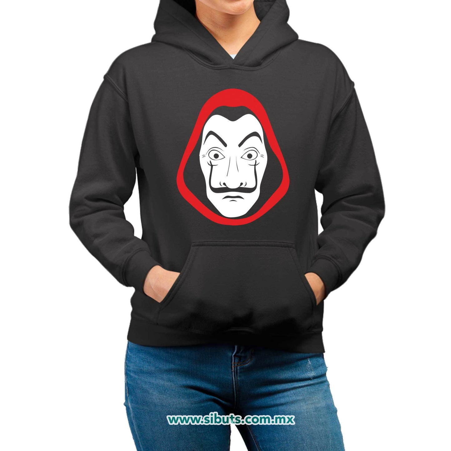 Sudadera Mujer Gorro Máscara Casa Papel