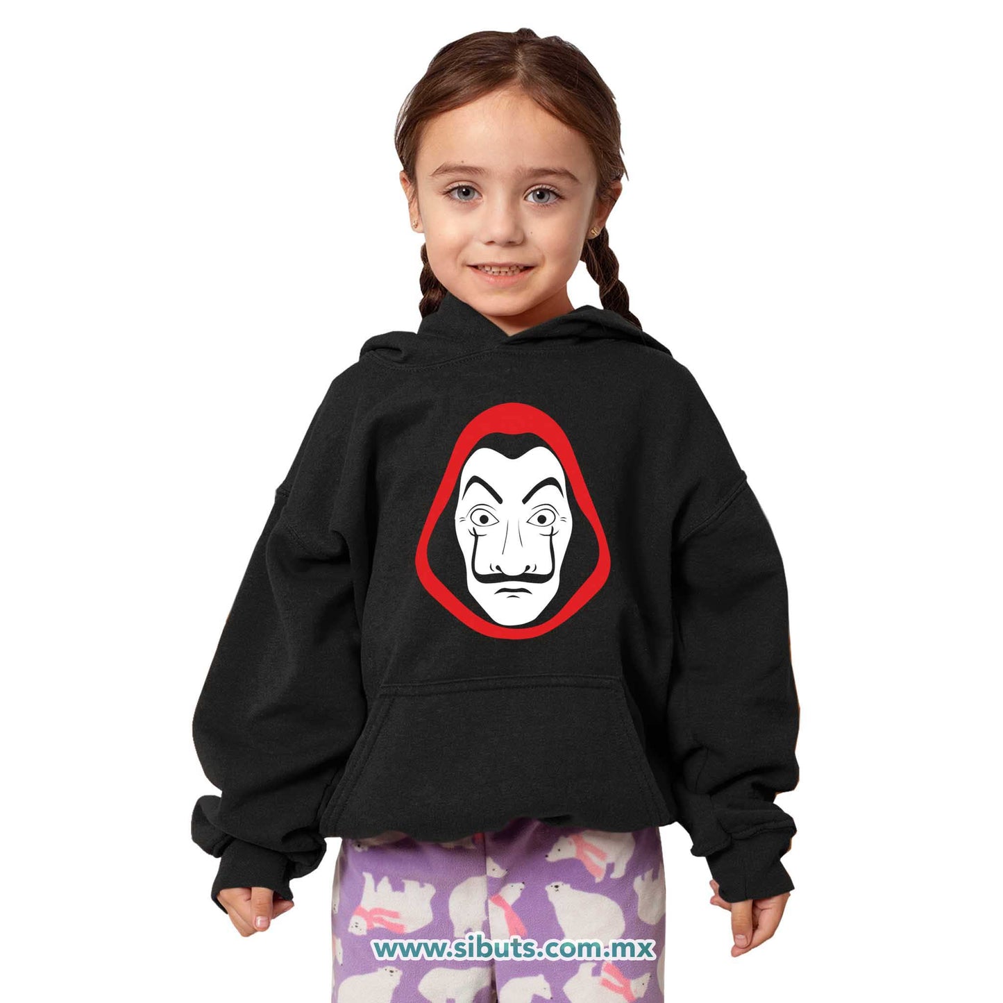 Sudadera Niño Gorro Máscara Casa Papel